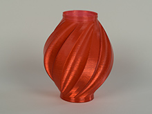 Váza z červeného transparentního PETG