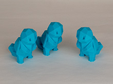 Želvy z azurově modrého PLA